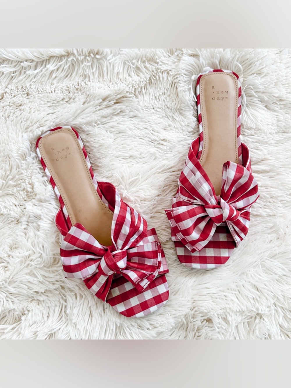 Red Checkered Sandals